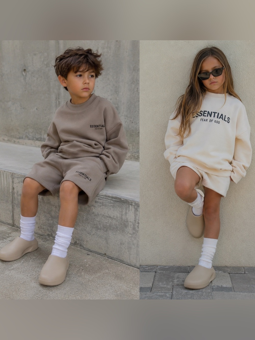 Fear of God Kids Slip-On Mules / Slides – Beige | Size 11